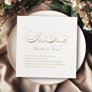 Spaß Fakten Vintage klassische Script Hochzeit Serviette
