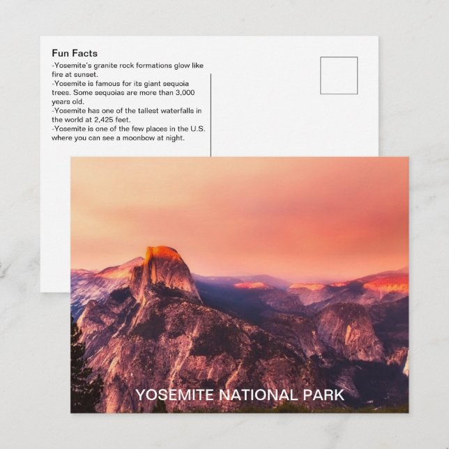 Spaß Fakten Yosemite Nationalpark Postkarte (Vorne/Hinten)