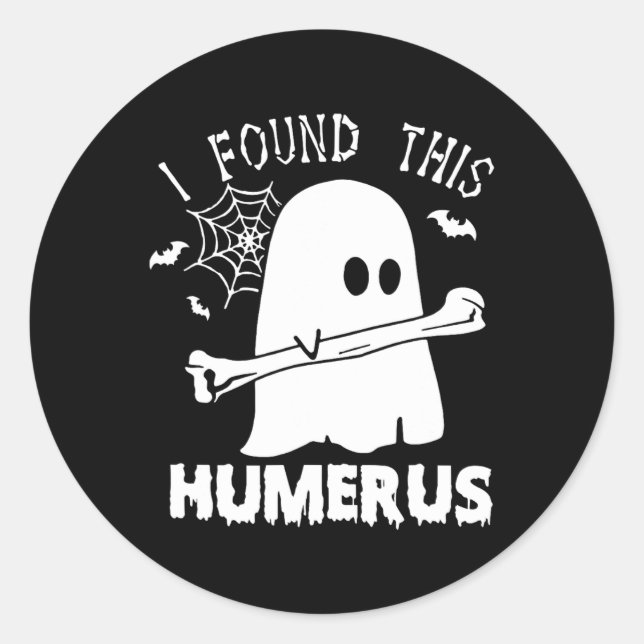 Spaß fand ich diesen Humerus Boo Ghost Halloween C Runder Aufkleber (Vorderseite)
