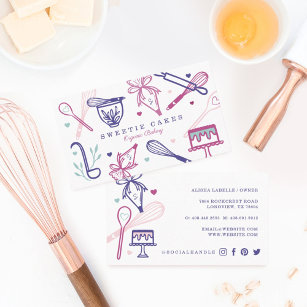 Spaß farbenfroh Backen & Kochen Utensiweiß Visitenkarte