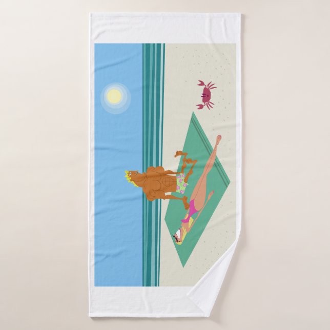 Spaß, farbenfroh, Cartoon Badehandtuch (Badehandtuch)