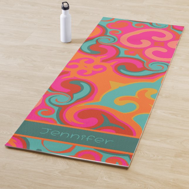Spaß farbenfroh lebendige Abstrakte Wirbel Inspiri Yogamatte (Beispiel)