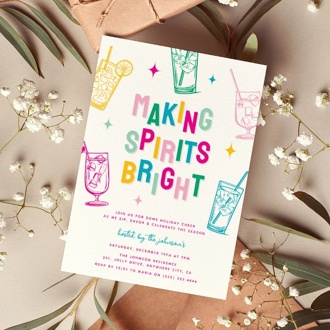 Spaß farbenfroh machen Spirituosen Helles Weihnach Einladung (Von Creator hochgeladen)