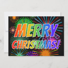Spaß, farbenfroh, Regenbogenspektrum "MERRY CHRIST Feiertagskarte