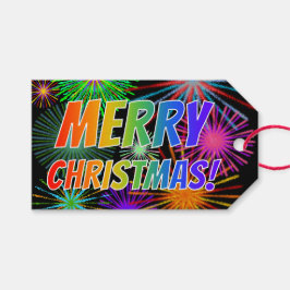 Spaß, farbenfroh, Regenbogenspektrum "MERRY CHRIST Geschenkanhänger