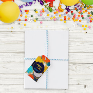 Spaß farbenfroh Retro Abstrakt Happy Geburtstag Geschenkanhänger
