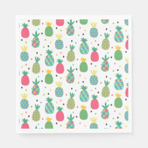 Spaß farbenfrohe Ananas gemustert Serviette