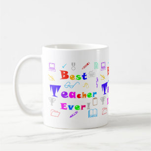 Spaß, farbenfrohe Beste Lehrerin je Schule Lernen Kaffeetasse