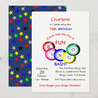 Spaß farbenfrohe Bingo Bash Themenparty laden Einladung