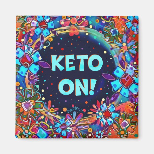 Spaß Farbenfrohe Keto über die lustige Blumengeist Magnet (Vorne)