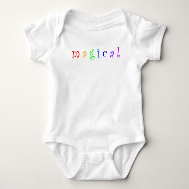 Spaß Farbenfrohe "magische" Typografie Kunst Baby Strampler (Vorderseite)