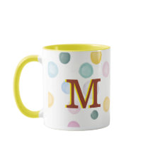 Spaß Farbenfrohe Polka Dots 3D Monogramm