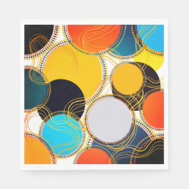 Spaß Farbenfrohe Retro Abstrakt Freeform Party Serviette