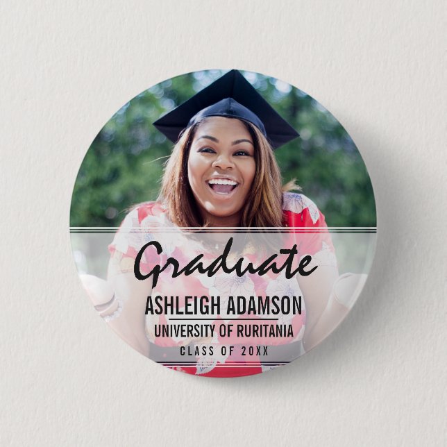 Spaß Farbenfrohe Silhouetten | Graduierungspartei Button (Vorderseite)