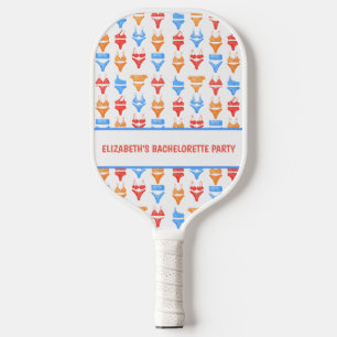 Spaß Farbenfrohe Sommerschwimmbad Personalisiert B Pickleball Schläger
