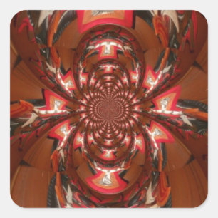 Spaß farbenfrohes afrikanisches Design Quadratischer Aufkleber