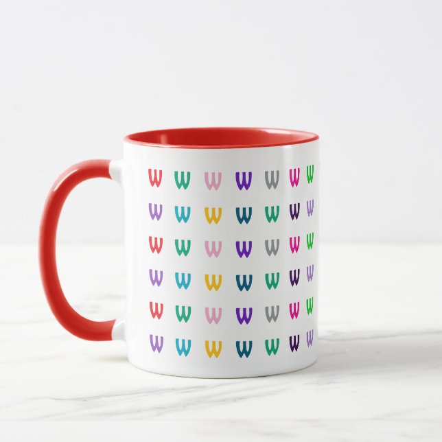 Spaß Farbige Personalisierte Monogramm oder Alter  Tasse (Links)
