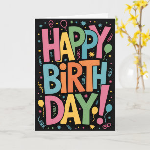 Spaß farbiges Glück zum Geburtstag Karte