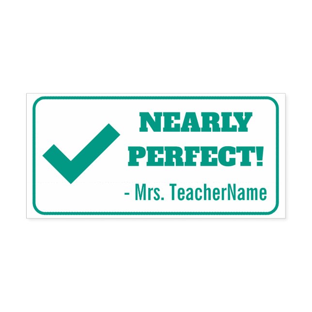 Spaß "FAST PERFEKT!" + Tutor Name Rubber Briefmark Permastempel (Design)