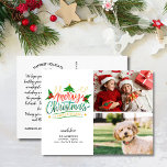 Spaß, Feierliche Weihnachten, 2 Fotos Postkarte<br><div class="desc">Verpassen Sie Weihnachtsfeiertag mit dieser festlichen Postkarte mit Ihren zwei Fotos und "Frohe Weihnachten" in skurriler Handschrift. Die Rückseite bietet Platz für eine typisierte Notiz oder löschen, um Platz für eine handgeschriebene Notiz verlassen. Spaß und festlich, aber einfach und modern - eine Karte, die die Freude am Urlaub vermitteln wird....</div>