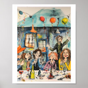 Spaß, Fest-Illustration Poster