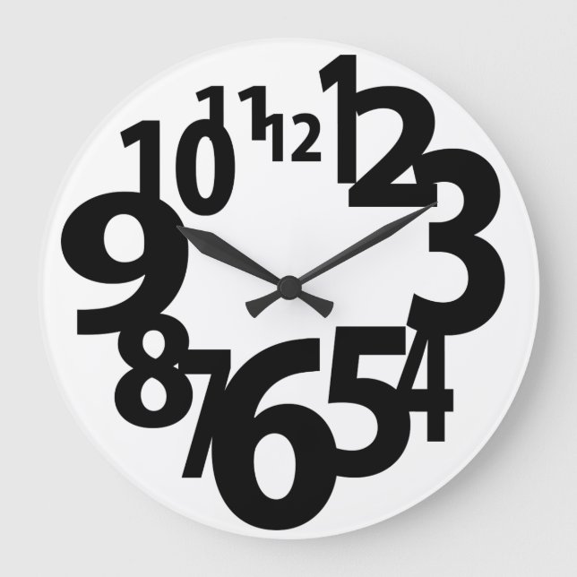 Spaß-Fett gegenübergestellt Große Wanduhr (Vorderseite)