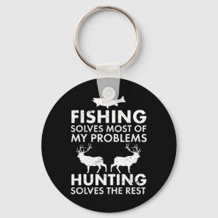 Spaß Fischen und Jagd Geschenk Weihnachten Spaß Hu Schlüsselanhänger