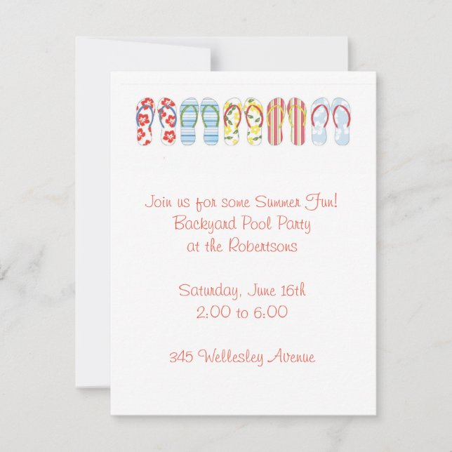 Spaß Flip Flops Einladung (Vorderseite)
