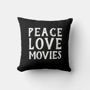 Spaß FRIEDEN LIEBE FILME Typografie Kissen