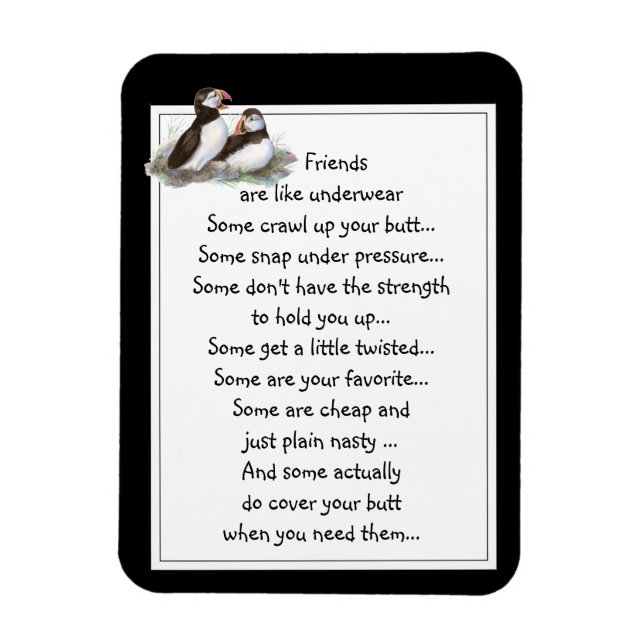 Spaß Friend sind wie Unterwäsche Quote Puffin Magnet (Vertikal)