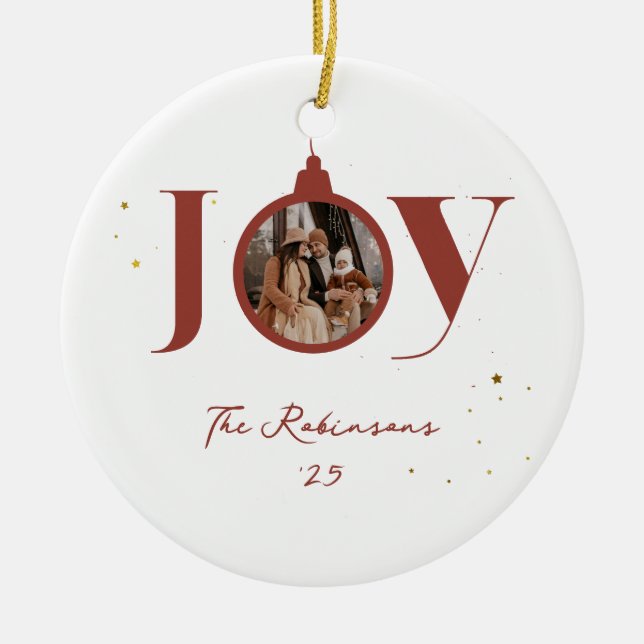 Spaß frohe Weihnachten Familie Foto Joy Ornament (Vorne)