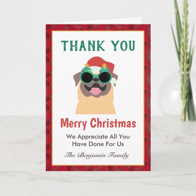 Spaß frohe Weihnachten Vielen Dank Welppy Personal Karte (Vorderseite)