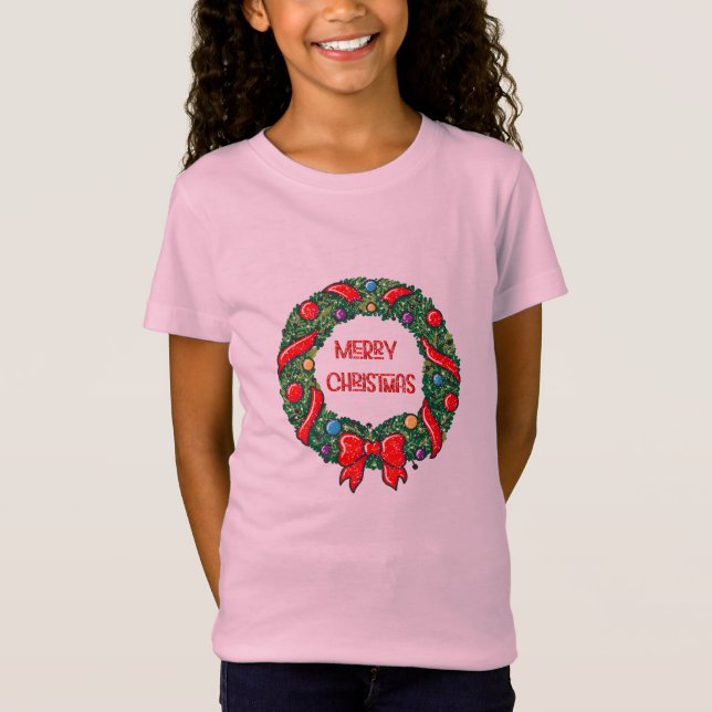 Spaß frohe Weihnachten Whimsical Reef Red Bow Mode T-Shirt (Vorderseite)