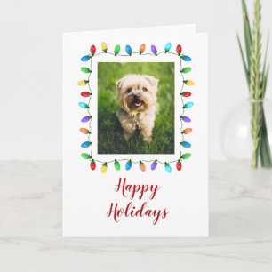 Spaß frohe Weihnachtsbeleuchtung Pet Foto Rahmen U Karte