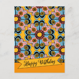 Spaß fröhliche Blume Power Hippie Geburtstag CC021 Postkarte