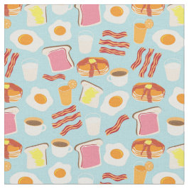 Spaß-Frühstücksnahrung-Illustrations-Muster Stoff