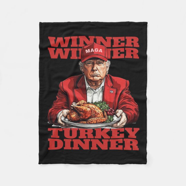 Spaß Funny Trump Gewinner Türkei Abendessen als Fleecedecke (Vorderseite)