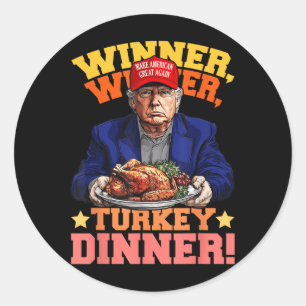 Spaß Funny Trump Gewinner Türkei Abendessen als Runder Aufkleber
