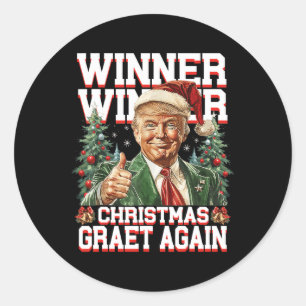 Spaß Funny Trump Gewinner Weihnachts-Gewinner Groß Runder Aufkleber