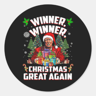Spaß Funny Trump Gewinner Weihnachts-Gewinner Groß Runder Aufkleber
