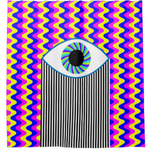 Spaß für alle Augen digitale Kunst mit mehrfarbige Duschvorhang