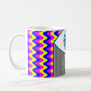 Spaß für alle Augen digitale Kunst mit mehrfarbige Kaffeetasse