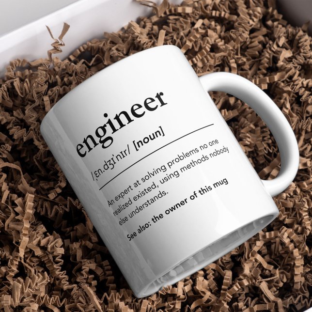 Spaß für die Begriffsbestimmung von "Funny Enginee Kaffeetasse (Von Creator hochgeladen)