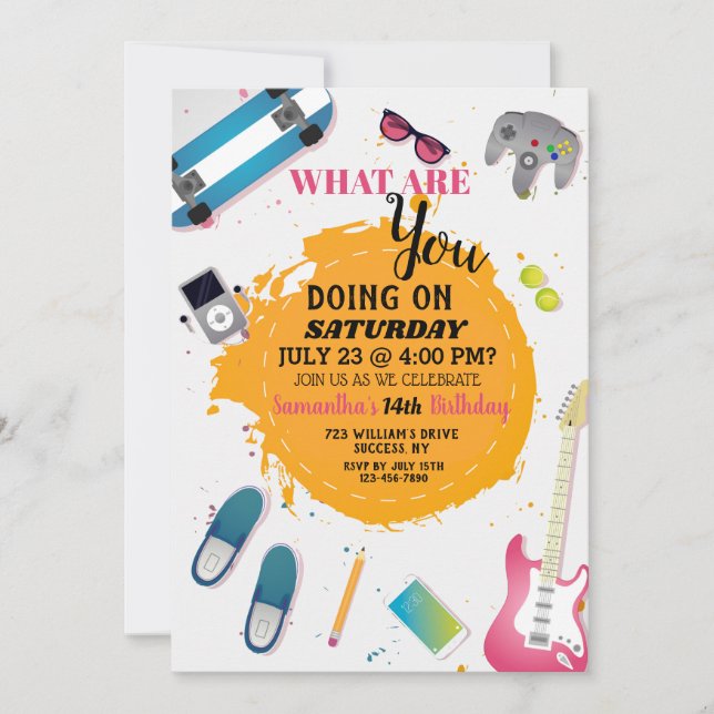 Spaß für die junge Einladung (Vorderseite)