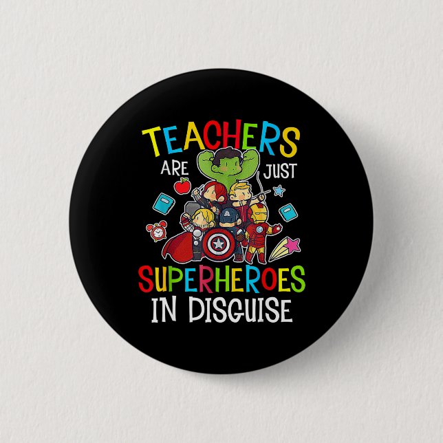 Spaß für Lehrer sind Superhelden-Geschenke Button (Vorderseite)