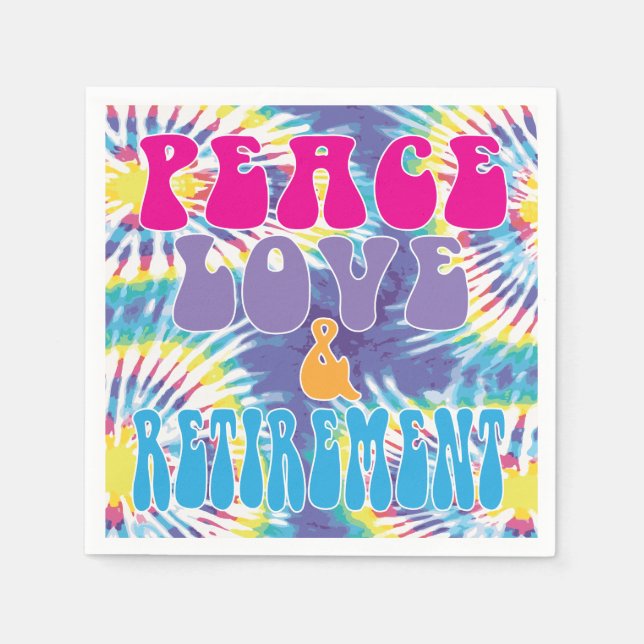 Spaß für Liebe und Ruhestand mit Gefärbte Krawatte Serviette (Vorderseite)