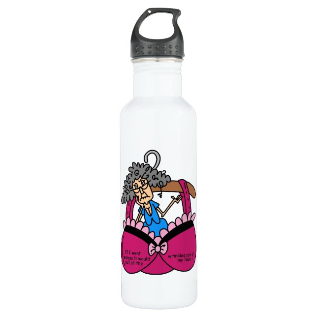Spaß für Marken und Falten Edelstahlflasche (Vorderseite)