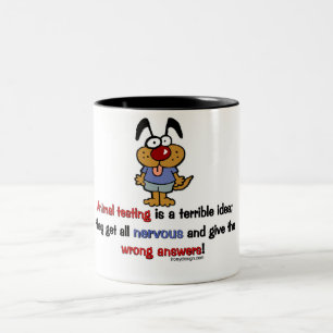 Spaß für Tierversuche Zweifarbige Tasse