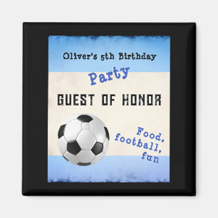Spaß Fußball Kinderparty Blau Ehrengast Magnet