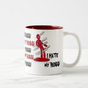 Spaß-Gag HASSE ICH MEINE CHEF Kaffee-Tasse Zweifarbige Tasse